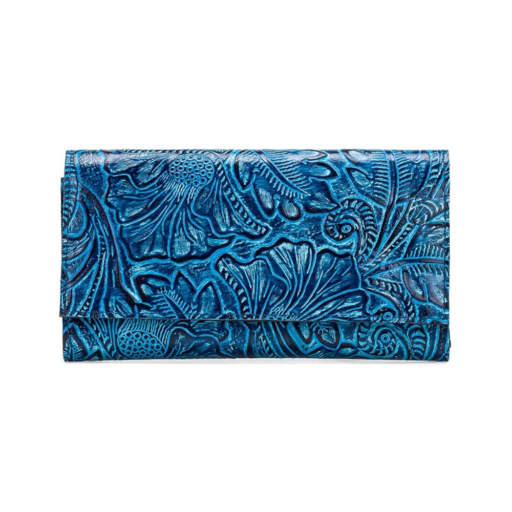 Patricia Nash Blue and Black Embossed Wallet